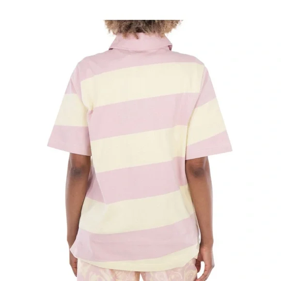 NWT Burberry Striped Pink and yellow Polo Shirt